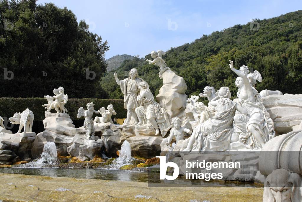 Casterta Campania Italy Royal Palace castle garden fountain Venus asks Adonis not to go hunting