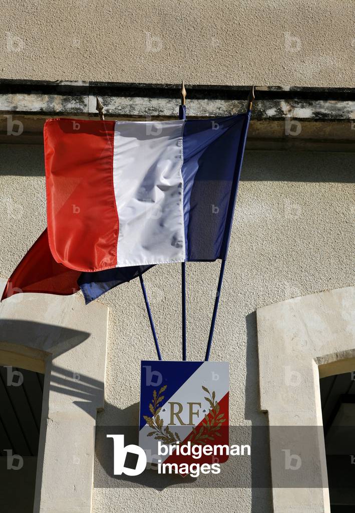 English flag on an administrative building, Provence, France, Europe