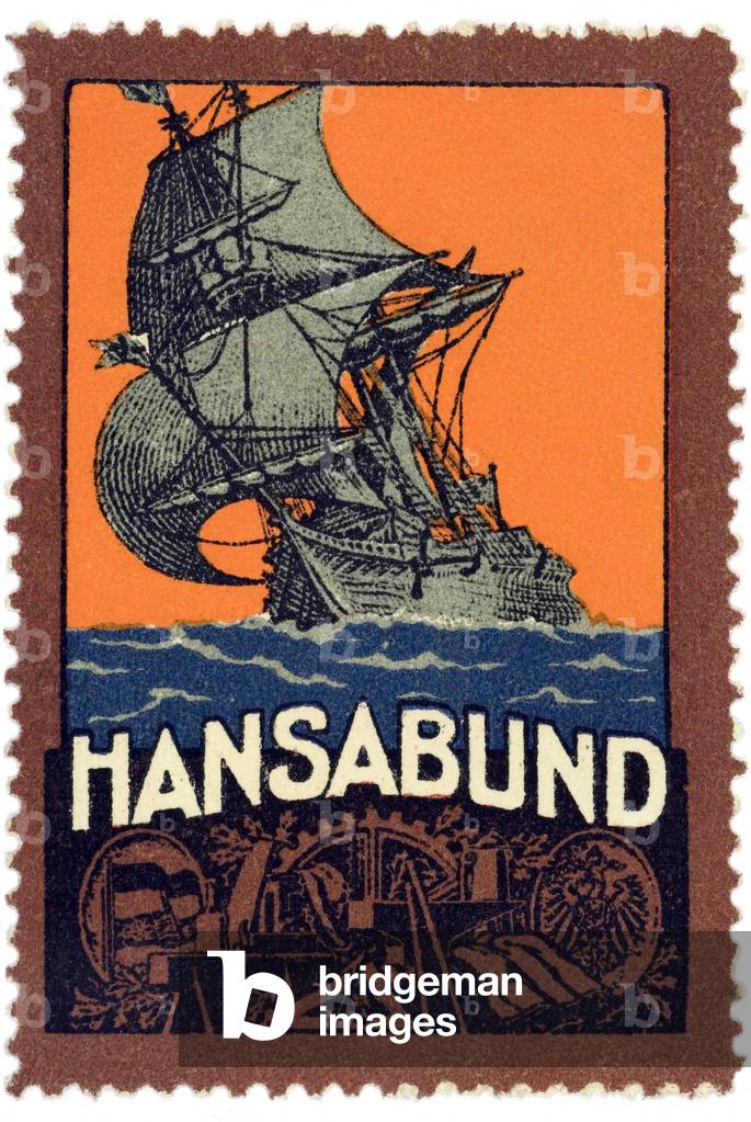 Advertising in stamp form for “” Hansabund””.