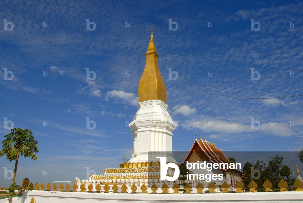 Theravada Buddhism; That Sikhottabong golden stupa; Thakek; Khammuan province; Khammouane; Laos; Southeast Asia; Asia