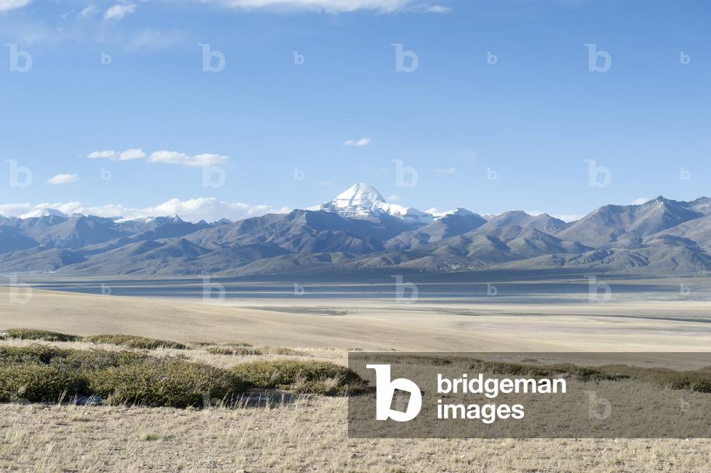 Tibetan Buddhism; snow-covered holy Mount Kailash; Gang Rinpoche ...