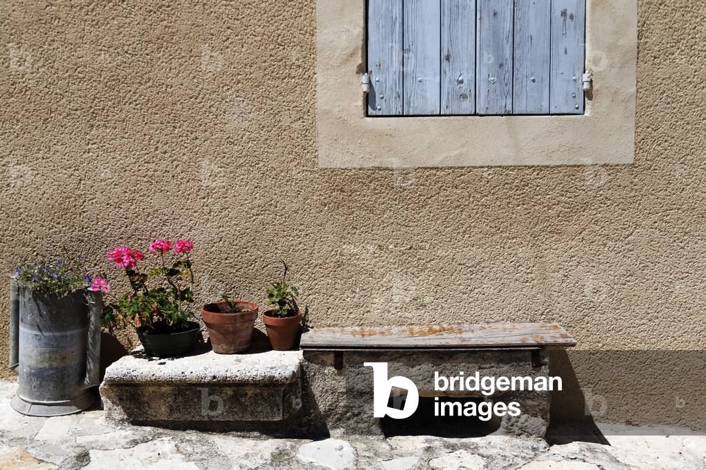 Detail of the facade of an old house, Provence, France, Europe.