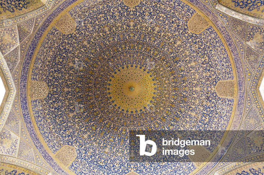 Dome in the prayer hall of the Sheikh Lotfollah Mosque; Esfahan; Iran; Asia