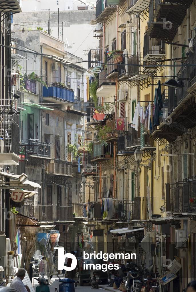 Typical alley of the city center of Palermo (Palermo) Sicily Italy