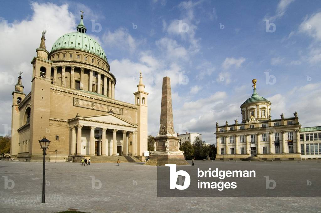 Potsdam Brandenburg (Brandenburg) Germany church St. Nikolai (Church of St. Nicholas, St. Nikolaikirche) at the old market place with the old city hall town hall