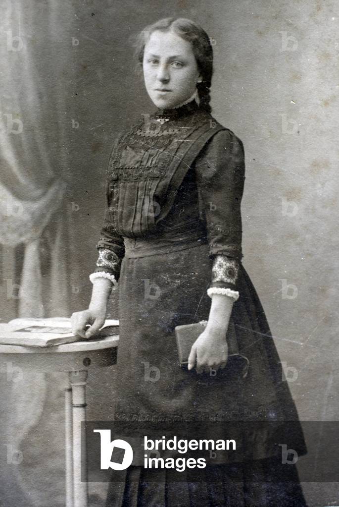 Photograph of a girl during her Confirmation of Faith in 1901, Northern Germany