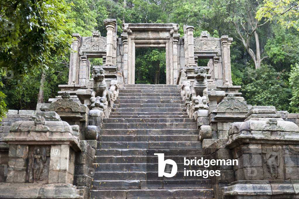 Stairs of the Yapahuwa rock fortress; Yapahuwa; North West Province; Sri Lanka; Asia