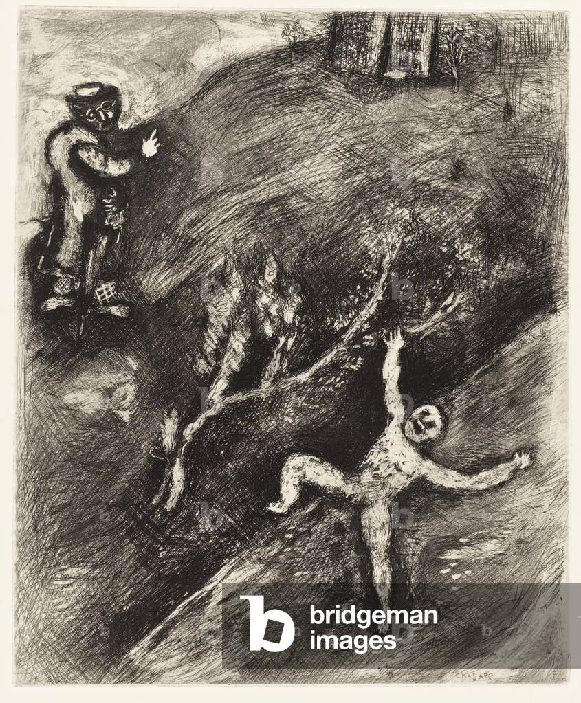 "Il Bambino e il Maestro", 1952 di Marc Chagall, b/w