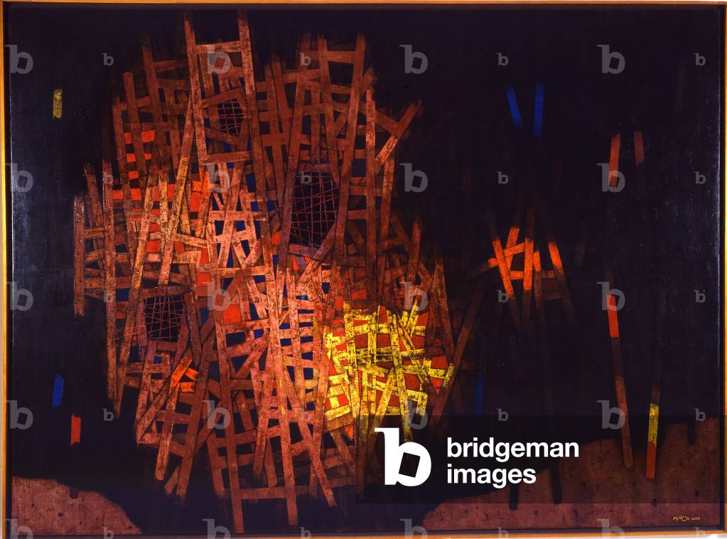 Ladders, central panel from the triptych At the Gates of Jerusalem, 1967 (oil on canvas)