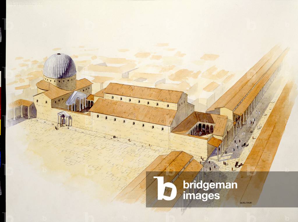 Reconstruction of the Church of the Holy Sepulchre (colour litho)