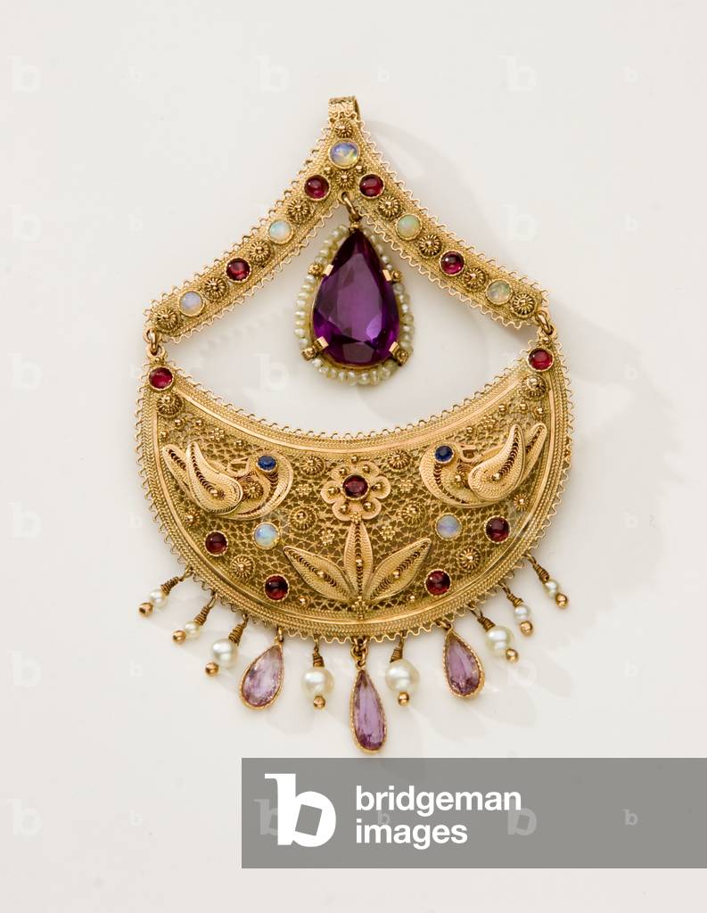 Piece of jewelry made in the Yemenite tradition, mid-20th century (mixed media)