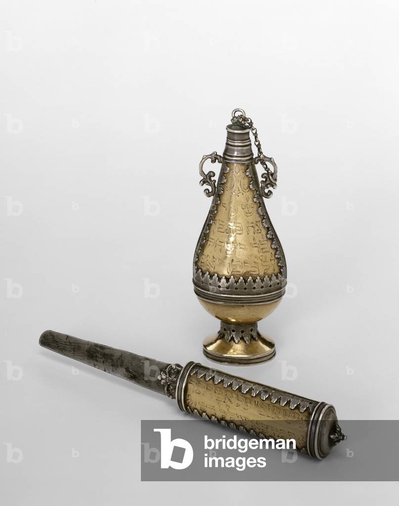 Circoncisione set, Praga, 1681 (ripousse e inciso, forato e fuso oro, con acciaio)