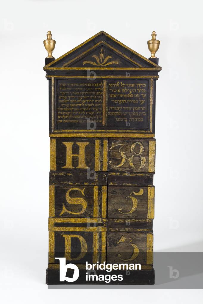 Bild von Gemälde "Omer Kalender" von Netherlandish School, b/w