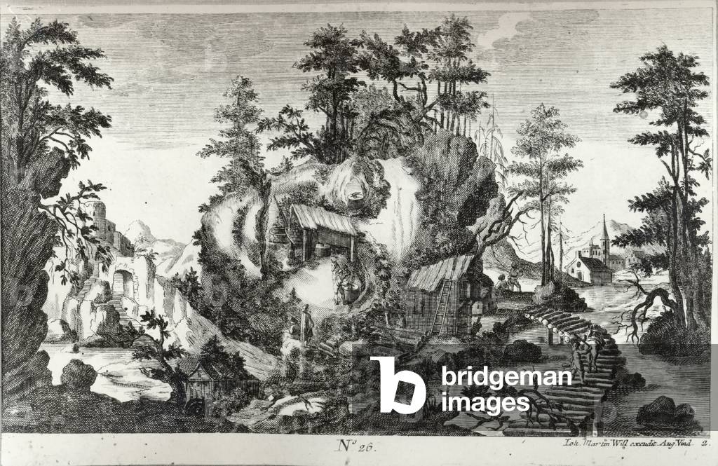 Anthropomorphic Landscape (engraving & etching) (b/w photo)