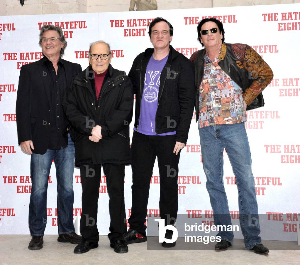Kurt Russel Ennio Morricone Quentin Tarantino and Michael Madsen at Photocall for The H