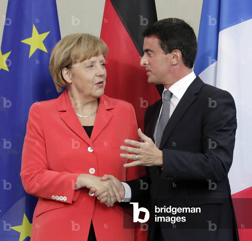 Angela Merkel and Manuel Valls