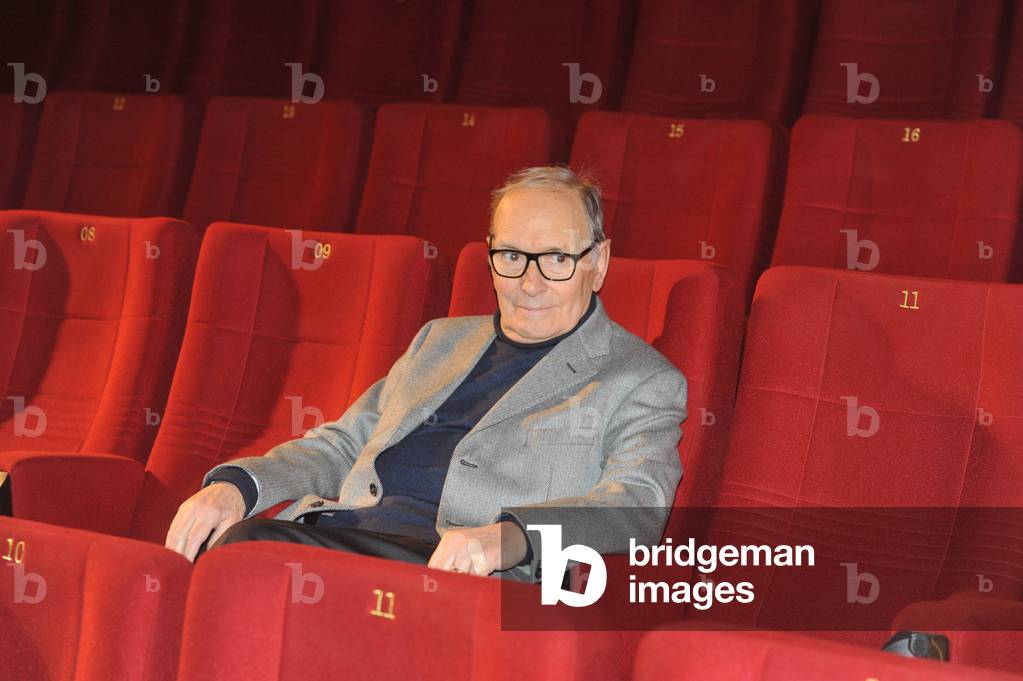 Ennio Morricone born on 10 November 1928 in Trastevere Rome comes to press conference in Ci