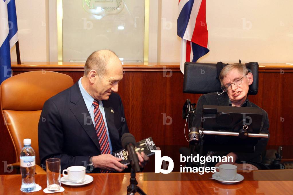 Ehud Olmert and Stephen Hawking