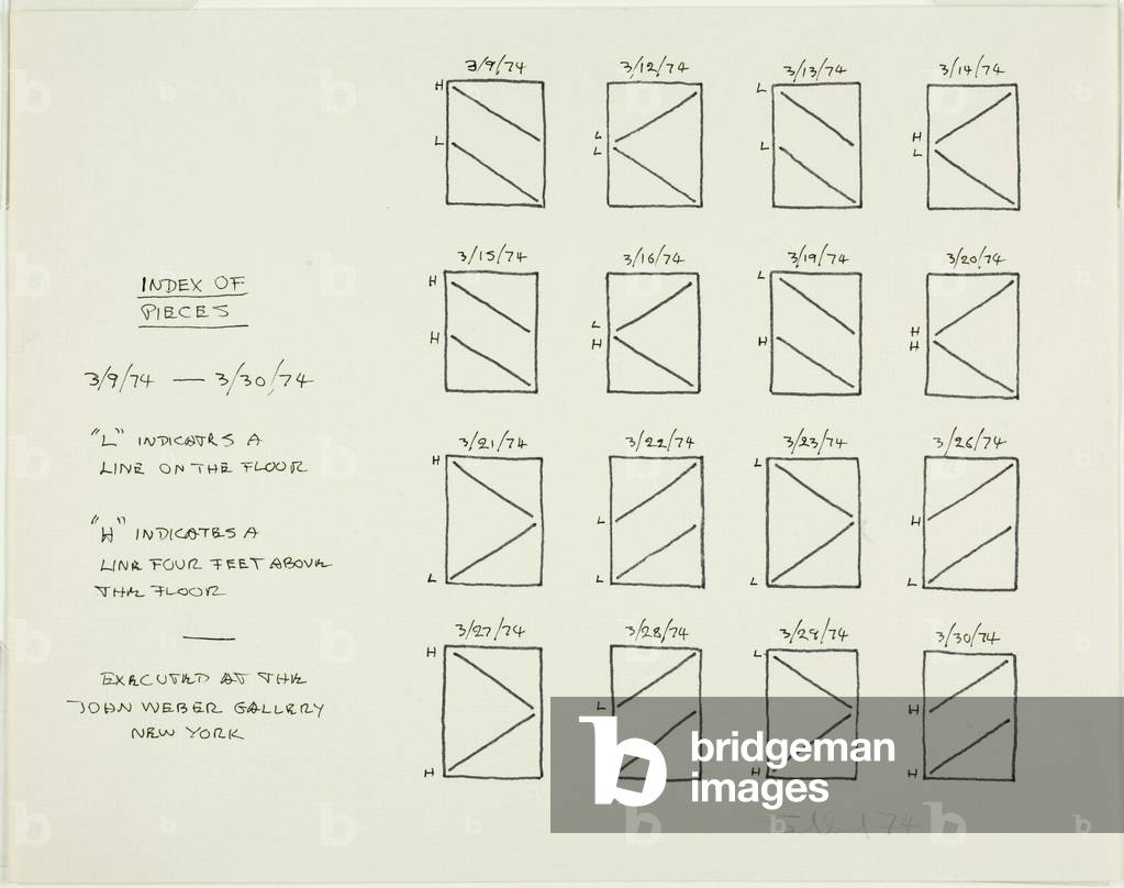 Untitled, 1974 (black fibre-tipped pen on cream laid paper)