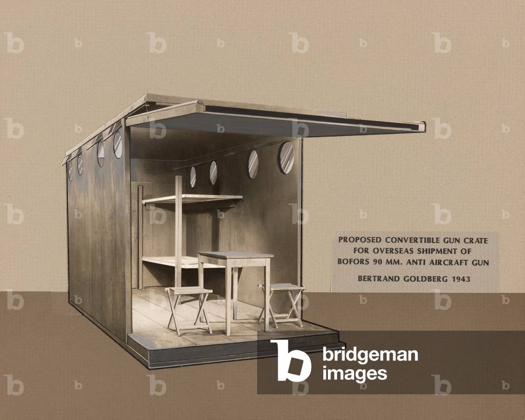 Convertible Gun Crate, Perspective, 1943 (mixed media collage on board)