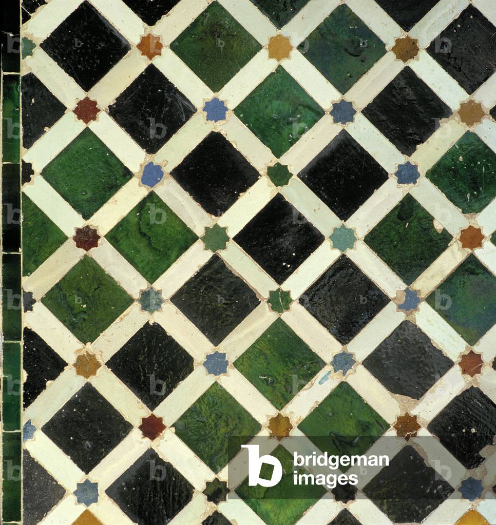 Bild von Kunstgewerbe "Arabische Fliesendekoration aus dem Alhambra-Palast"