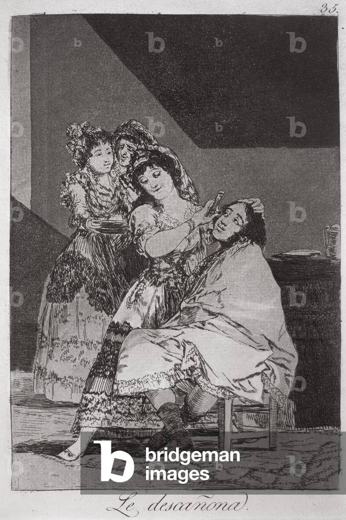 193-0082135 Lei lo prende in pile, tavola 35 di «Los caprichos», 1799 (incisione)