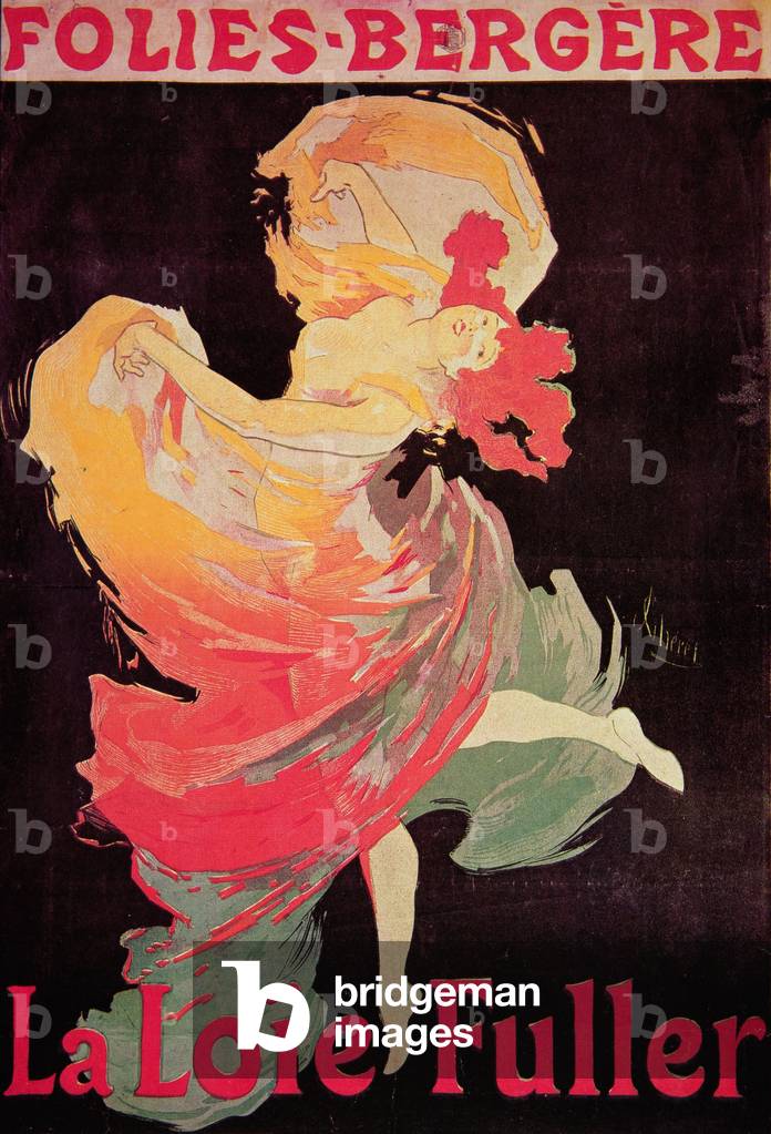 Poster advertising La Loie Fuller at the Folies Bergere (colour litho)