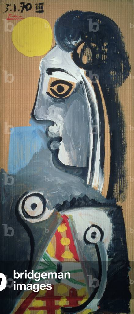 Busto di donna, 1970 (olio su cartoncino)