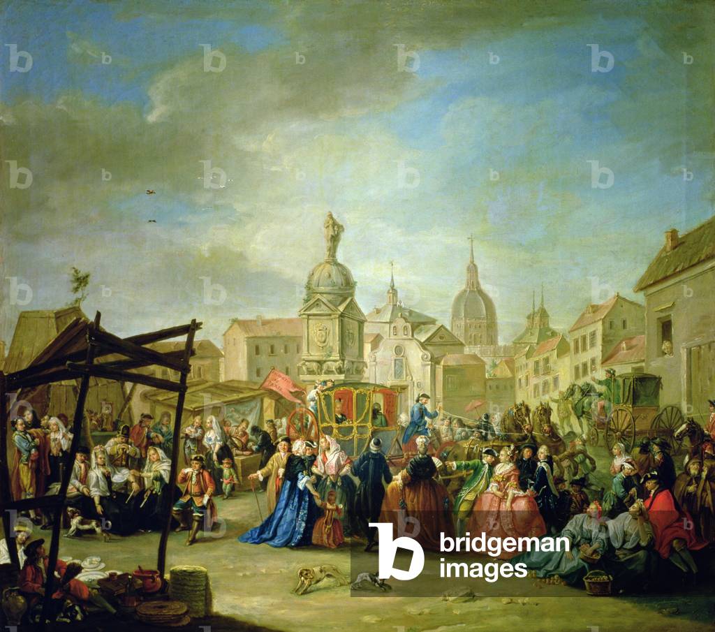 Bild von Gemälde "Die Madrider Messe auf der Plaza de la Cebeda (Öl auf Leinwand) (siehe 113060 für Details)",