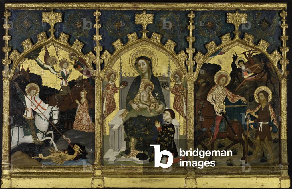 Virgin and Child with Saints George and Martin, c.1395 (Tempera and gold on panel)