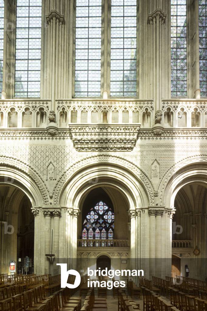 elevation of the nave and location of the organ, cathedral of Saint Vincent de Bayeux