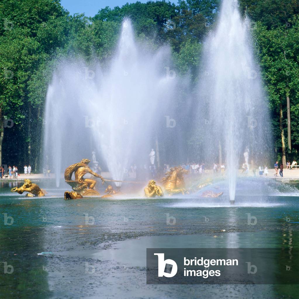 Apollo basin. Chateau de Versailles (Les Yvelines), 1660-1700. Gardens of Andre Le Notre (1613-1700) and principal architects: Louis Le Vau (1612-1670) and Jules Hardouin Mansart (1646-1708).