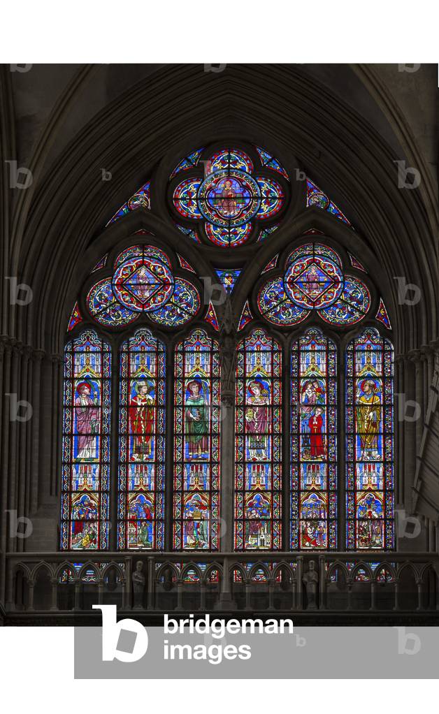 stained-glass windows of the south arm of the 19th century transept, cathedral of Saint Vincent de Bayeux
