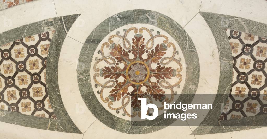 Marquetry of marble.Chapelle Saint Augustin, Dome des Invalides (1670), Paris (photography)