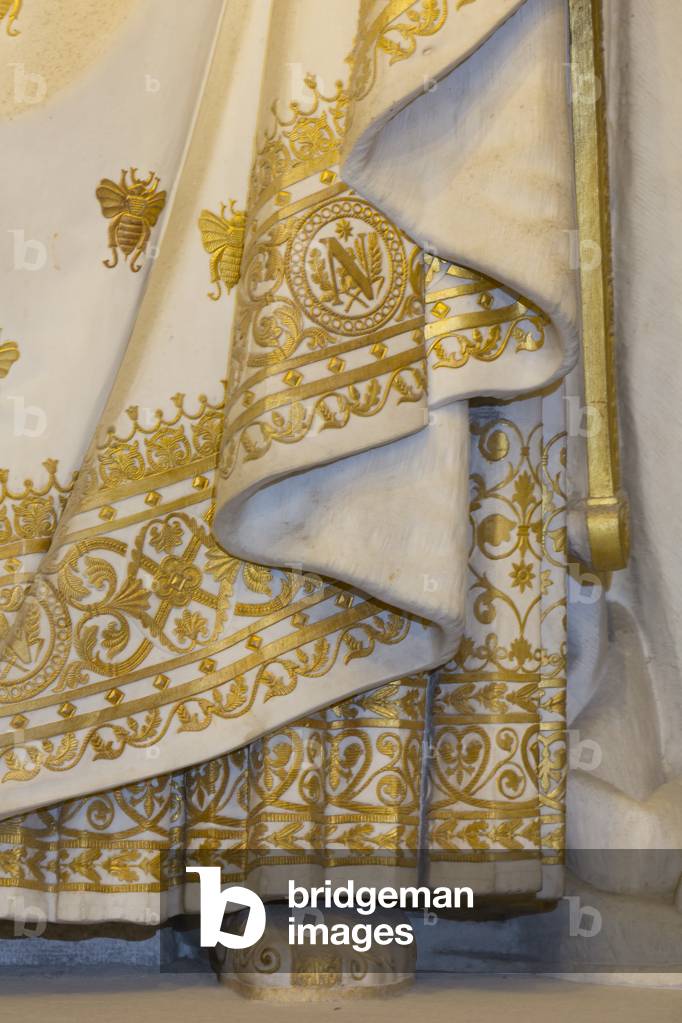 Detail of Napoleon I's Costume of Sacrament, (Sculpture), Crypt of the Invalides