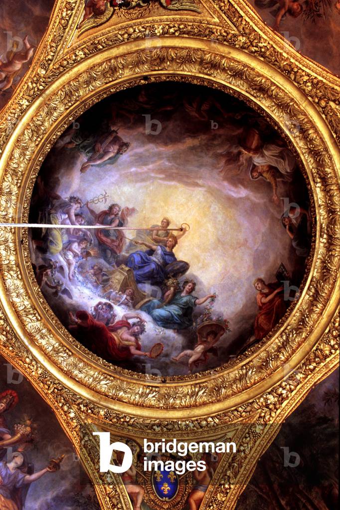 Large apartment, queen's room. Ceiling by Francois Boucher. Chateau de Versailles (Les Yvelines). Principal architects Louis Le Vau (1612-1670) and Jules Hardouin Mansart (1646-1708), 1660-1700.