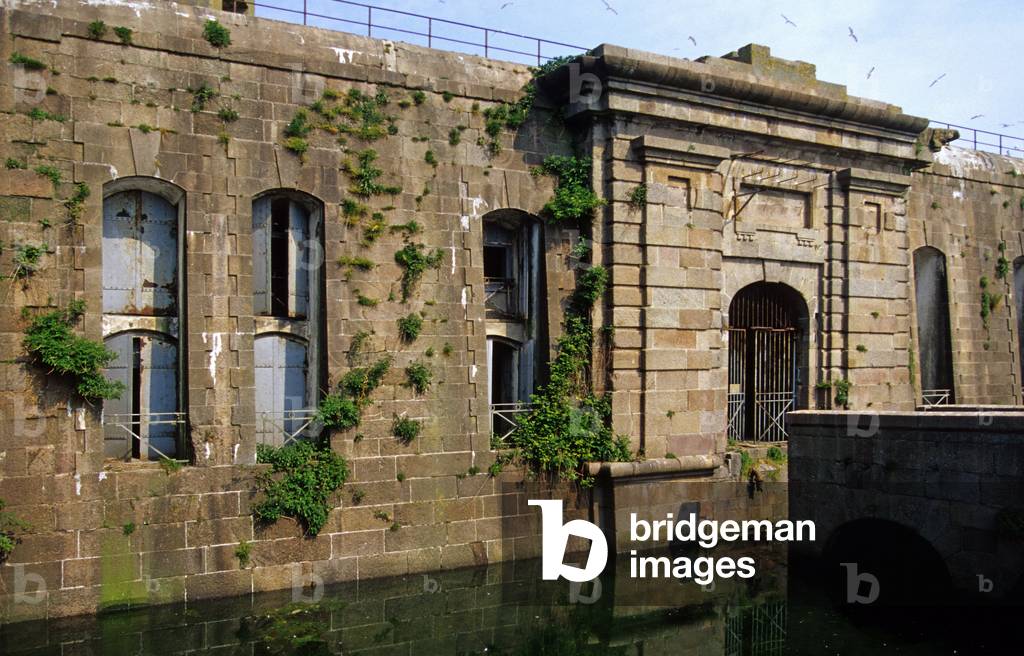 Le fort de l'île Pelee (1783) à Cherbourg (Manche, Normandy).