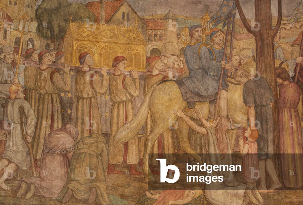 Relic procession. Fresco, Nanterre Cathedral, 1924-1937