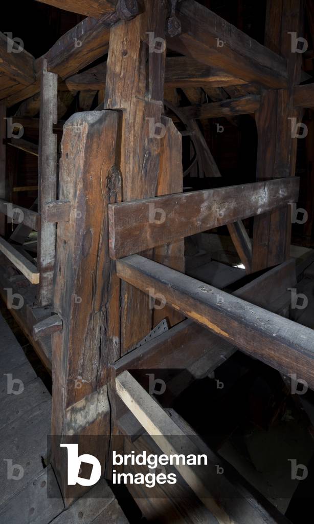 The structure of the nave which includes thirteen farms of the cathedrale Notre-Dame de Paris - Paris 4 - XIIIth, XIIIth, XIXeme, rehabilitation by Viollet-le-Duc -