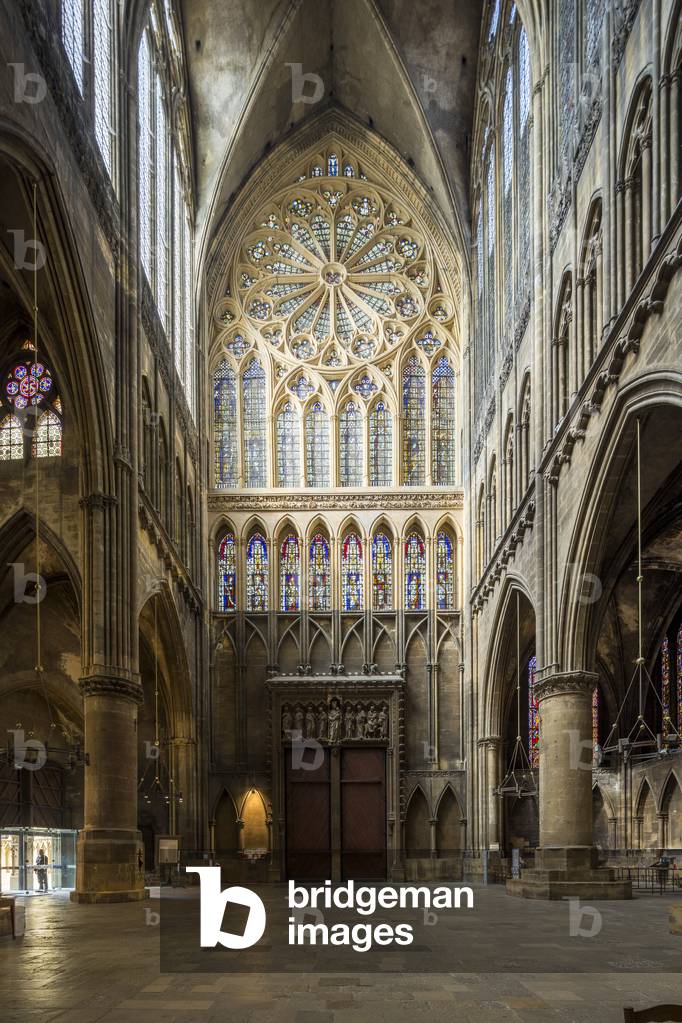 west rose window. St Stephen's Cathedral in Metz