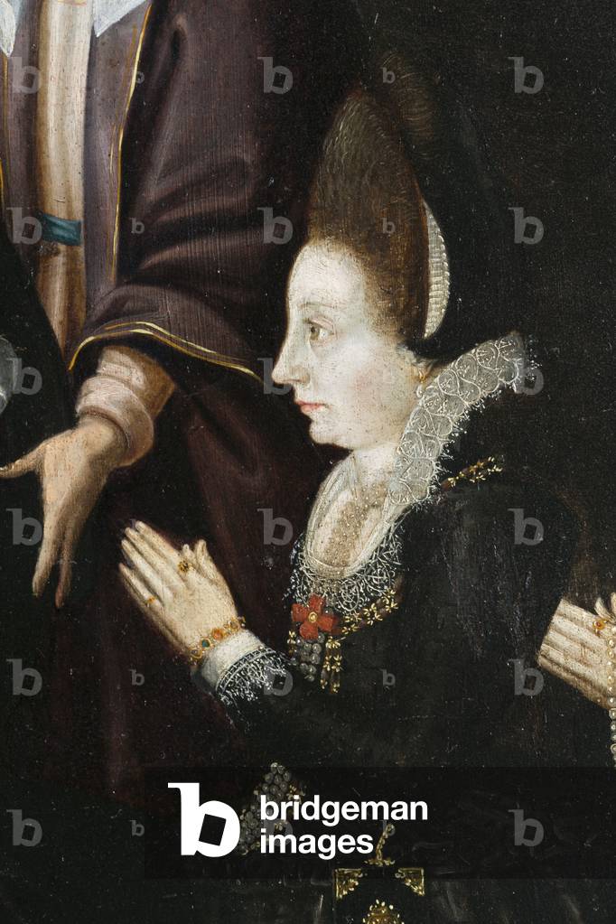 Anne Aubery, detail. Triptych of Aubery, 1603 (painting on wood)