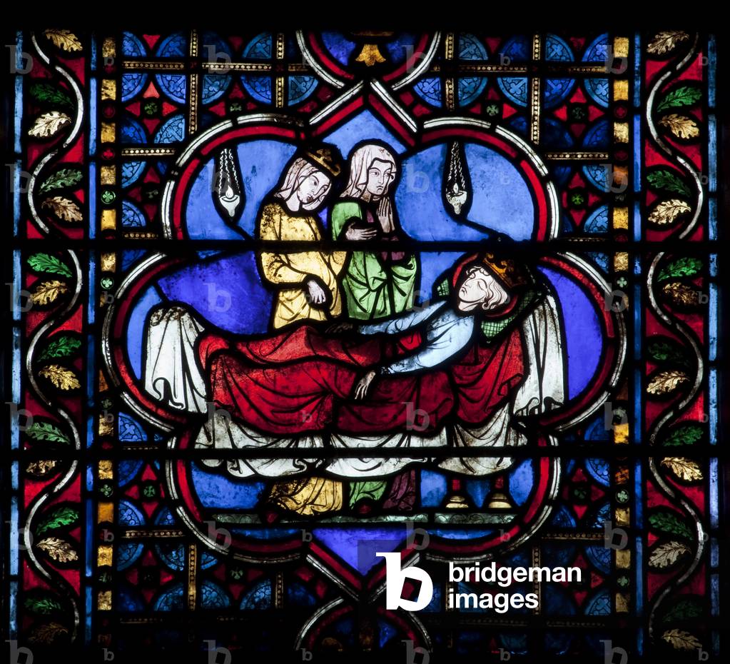 Scene of the Life of Saint Louis in the Chapel of Saint-Georges, by Didron (1865) Cathedrale Notre Dame de Paris - Paris 4 - XIIIth, XIXth, rehabilitation by Viollet-le-Duc -