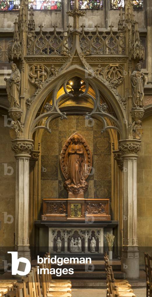 red marble retable. St Stephen's Cathedral in Metz