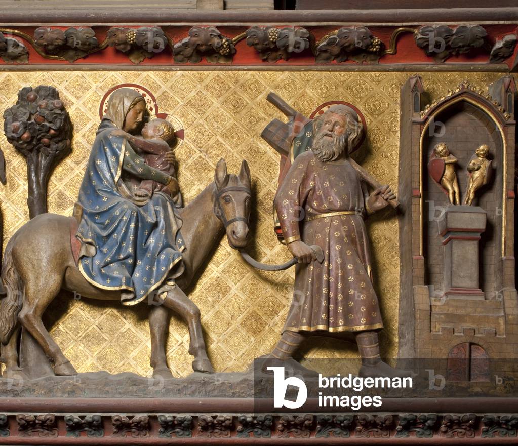 The northern fence of the Cathedrale Notre-Dame de Paris tells the life of Jesus: The Flight in Egypt Cathedrale Notre Dame de Paris - Paris 4 - XIIIth, XIIIth, XIXth, rehabilitation by Viollet-le-Duc -