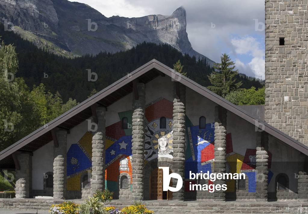 Mosaic of the facade of Notre Dame de Tous Grace, 1938-1950, Plateau d'Assy