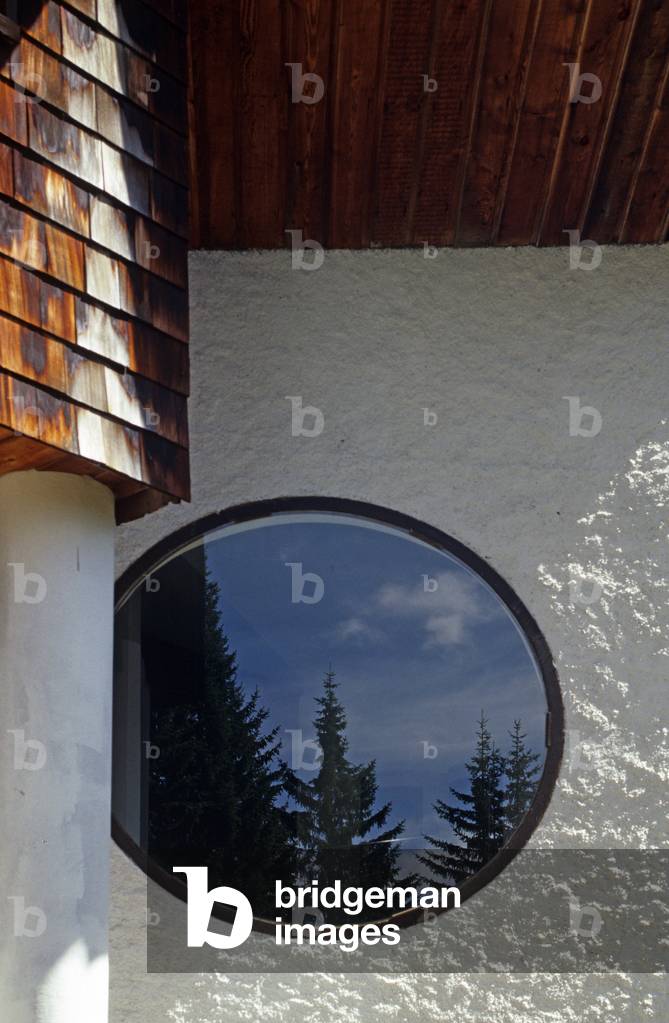 Detail of architecture in Avoriaz (Haute Savoie). Architects Jacques Labro and Jean Jacques Orzoni, 1966.