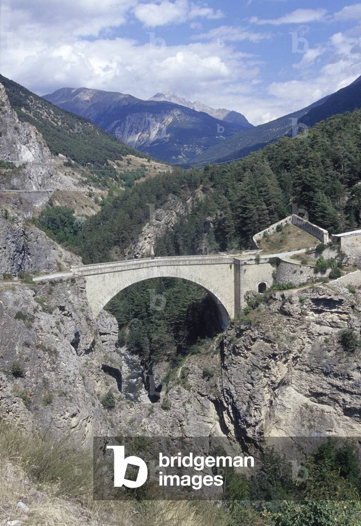 The bridge of Asfeld at Fort de Briancondans les Hautes Alpes, Hautes-Alpes, Provence-Alpes-Cote d'Azur (Provence Alpes Cote d'Azur), France. Architecture by Sebastien The Prestre by Sebastien Le Prestre, Marquis of Vauban (1633-1707)