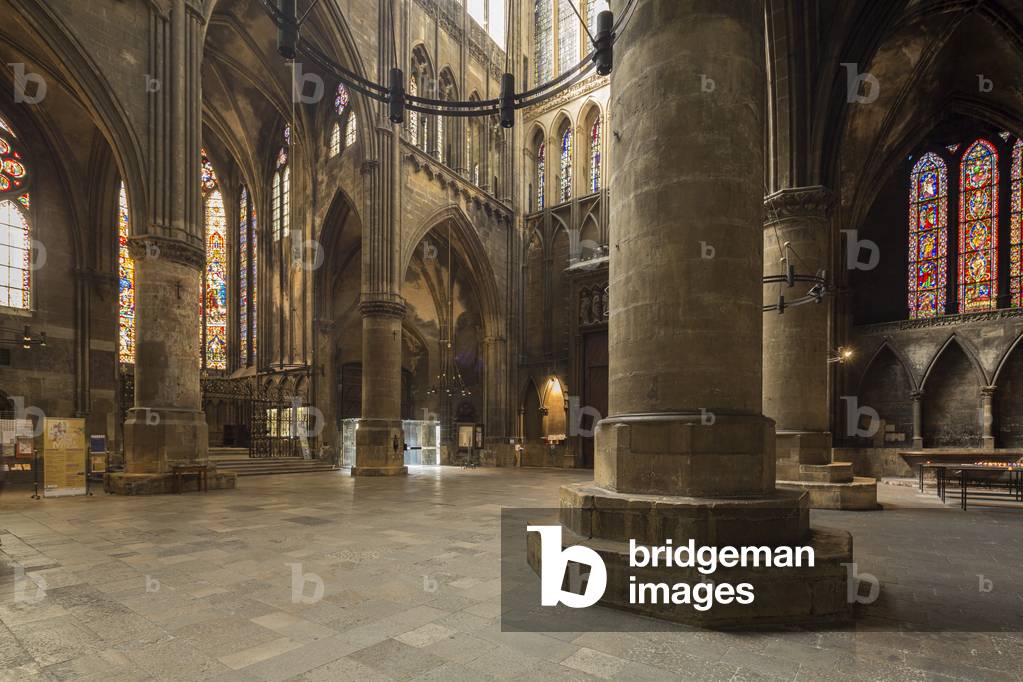 pillar of the early church. nave. St Stephen's Cathedral in Metz