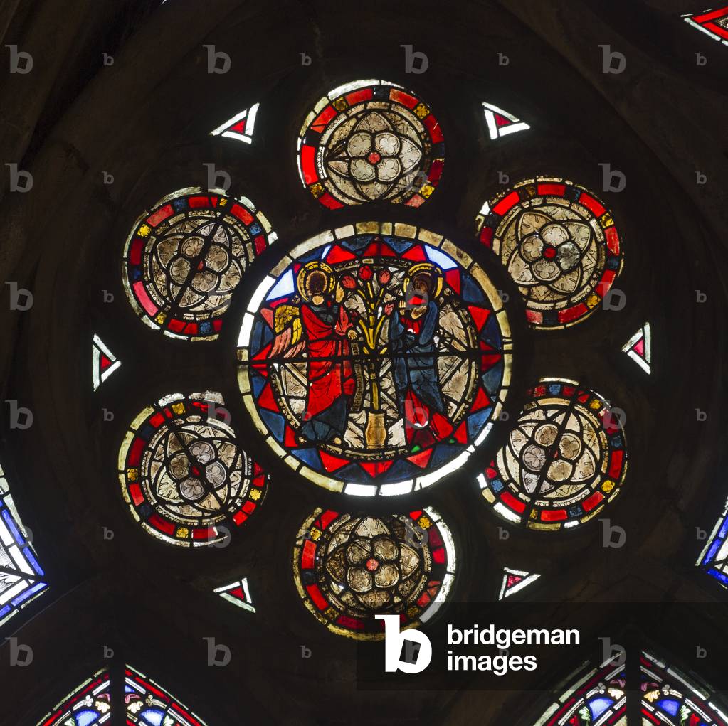 Annunciation. Stained glass. St Stephen's Cathedral in Metz