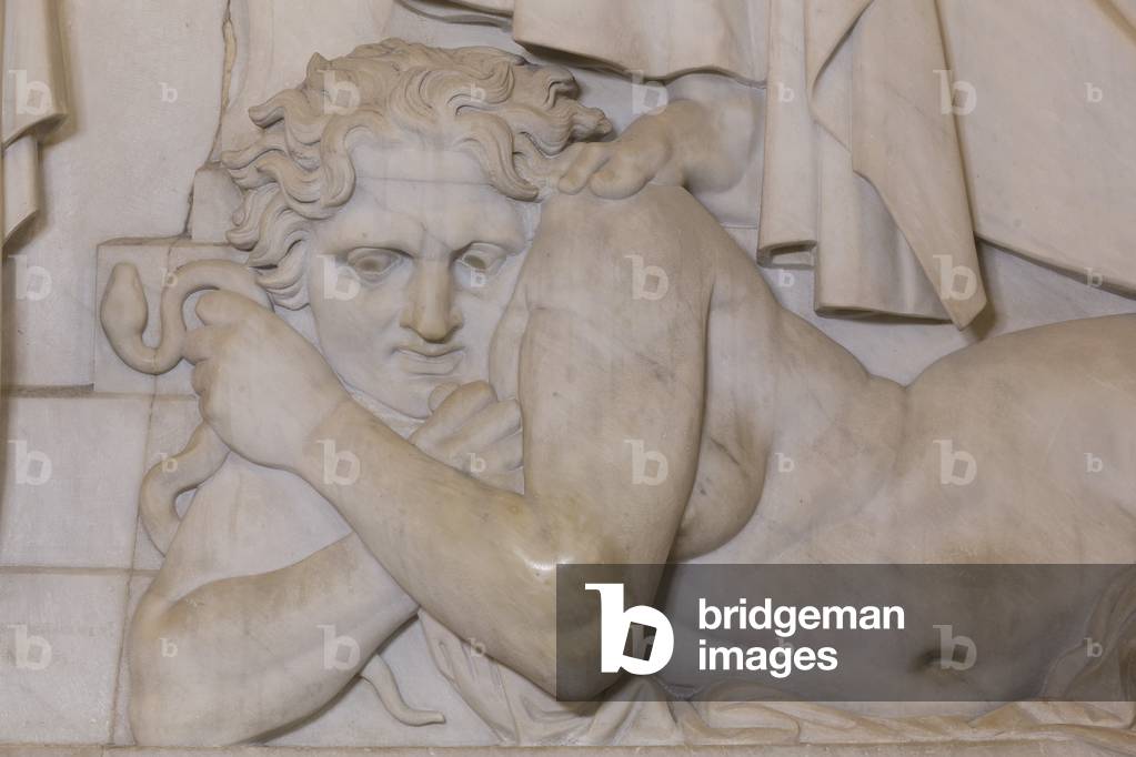 Detail of the low reliefs of the vault of the dome des Invalides (1670), Paris (photograph)